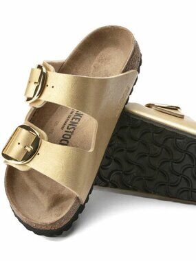 Birkenstock Arizona Big Buckle Graceful Gold Birko-Flor Narrow Width Sandals